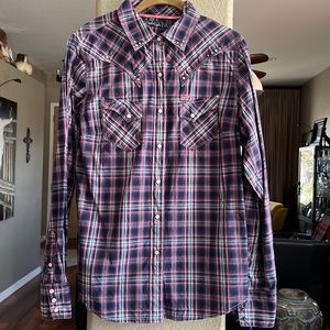 Cruel Girl Plaid Western Shirt